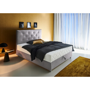 ATLANTIC home collection Boxspring CELIA in hoogwaardige fluweellook met pocketveringsmatras, bedkist en strassteentjes