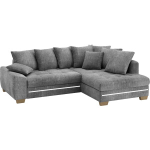 Mr. Couch Hoekbank Nikita II, L-vorm met koudschuim, rgb-led-verlichting, optioneel met bed, bedlade
