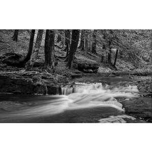 Papermoon Fotobehang Waterval zwart & wit Vliesbehang, eersteklas digitale print