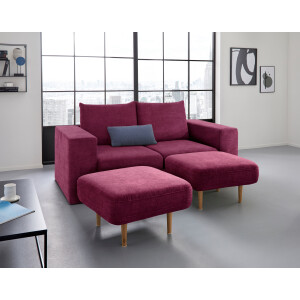 LOOKS BY WOLFGANG JOOP 2,5-zitsbank Looksv Aan te passen bank: de bank wordt bank met 2 hockers