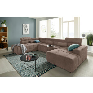 DOMO collection Zithoek Brandon Sitzbelastung 140 kg, mit Nierenkissen, U-Form met hoofdsteunverstelling, optionele zitdiepteverstelling, u-vorm