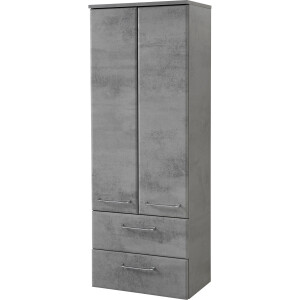 Saphir Halfhoge kast Quickset 945 badkamermeubel 50 cm breed, 2 deuren, 2 lades Badkamer-halfhoge kast inclusief deurdemper, grepen in glanzend chroom
