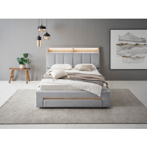 INOSIGN Gestoffeerd bed CiTY/GiRON,, gepolsterd opbergbed, met LED-verlichting Bedkisten met hondenbed of als opbergruimte, opklapbare hoofdeinden