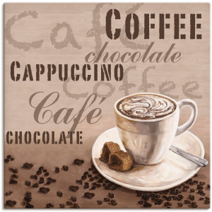 Artland Artprint op linnen Chocolade - cappuccino gespannen op een spieraam