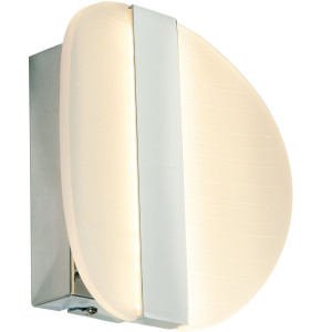 näve Led-wandlamp Denver incl. led 2835 totaal 6w 3000k, 470lm,kleur: gesatineerd chroom (1 stuk)