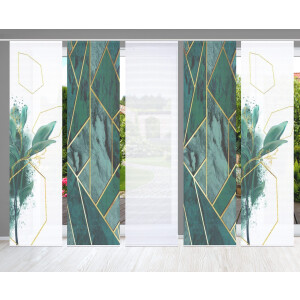 HOME in green Paneelgordijn Signum SET DIGITALE PRINT, BAMBOELOOK GERECYCLED (5 stuks)