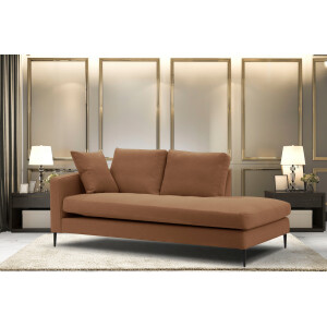 Leonique Récamier Cozy chaise longue, afmetingen B/D/H: 195/97/80 cm met los kussen en metalen poten, armleuning naar keuze links of rechts