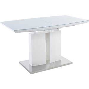 MCA furniture Eettafel Najuma, TOPSELLER! Bootvorm wit met synchroon uittreksysteem, veiligheidsglas