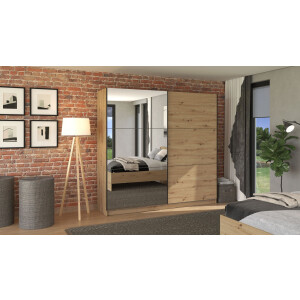 INOSIGN Zweefdeurkast Sierra kledingkast met spiegel linnenkast garderobe Topseller INCLUSIEF interne indeling, FSC-gecertificeerd, OTTOs Choice