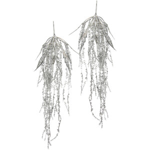 I.GE.A. Kunstbloem Parelsnoer Struik, kunsthangplant, 2-delige set (2 stuks)