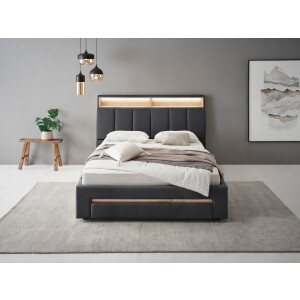 INOSIGN Gestoffeerd bed CiTY/GiRON,, gepolsterd opbergbed, met LED-verlichting Bedkisten met hondenbed of als opbergruimte, opklapbare hoofdeinden