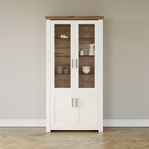 set one by Musterring Staande vitrinekast York Type 17, met twee glazen deuren, in 3 kleurvarianten, hoogte 207 cm