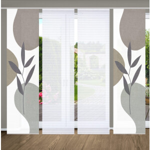 HOME in green Paneelgordijn FRONDA SET DIGITALE PRINT, BAMBOELOOK GERECYCLED (4 stuks)