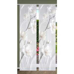 HOME in green Paneelgordijn LAIRA SET DIGITALE PRINT, BAMBOELOOK GERECYCLED (2 stuks)