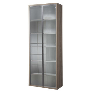 Composad Archiefkast DISEGNO, boekenkast met 2 glasdeuren, verstelbare planken, hoogte 217 cm, 100% gerecycled hout, made in italy