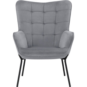 OTTO products Loungestoel Luukas, ovale stoel met metalen poten Stof gerecycled polyester, zacht verdikte zitting en rugleuning, zithoogte 46 cm (1 stuk)