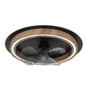 Globo Lightning Plafondlamp BOZAN Plafondventilator metaal zwart mat, LED (1 stuk)
