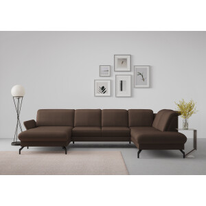 sit&more Zithoek Fashion U-vorm naar keuze met verstelbare hoofdsteun, uittrekzitting, motorisch, metalen poten