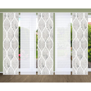 HOME in green Paneelgordijn VIDARO SET DIGITALE PRINT, BAMBOELOOK GERECYCLED (5 stuks)