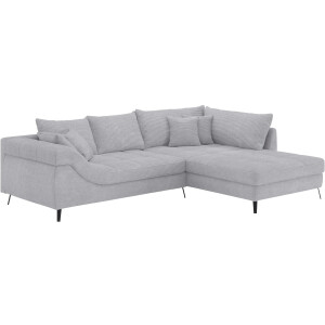 Mr. Couch Hoekbank Portofino L-vorm 4 bekledingskwaliteiten, 13,5 cm hoge metalen profielvoeten in mat zwart