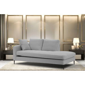 Leonique Récamier Cozy chaise longue, afmetingen B/D/H: 195/97/80 cm met los kussen en metalen poten, armleuning naar keuze links of rechts