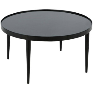 HELA Salontafel RON Ronde salontafel, glazen blad zwart, vierpoten onderstel
