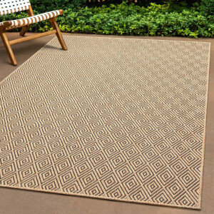 The carpet Vloerkleed Kansas moderne robuuste in- en outdoor tapijt jute look