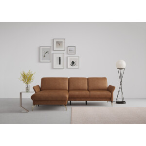sit&more Hoekbank Fashion L-vorm naar keuze met verstelbare hoofdsteun, uittrekzitting, motorisch, nikkel poten