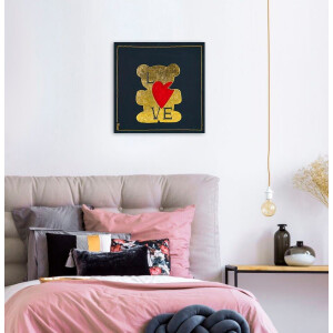 queence Artprint op linnen Bears Love Premium canvasstof, handgemaakt in Duitsland (1 stuk)