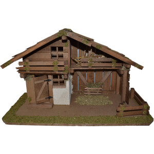 Alfred Kolbe Kribbe Kerst versiering van hout, 59,5x30x35 cm, voor figuren tot 12 cm hoogte (1-delig)