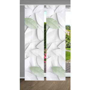 HOME in green Paneelgordijn Lison SET DIGITALE PRINT, BAMBOELOOK GERECYCLED (2 stuks)