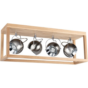 SPOT Light Led-plafondlamp ROY Inclusief ledverlichting, natuurproduct van eikenhout, duurzaam