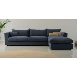 LeGer Home by Lena Gercke Hoekbank Avelina Breedte 297 cm, in cord- en chenille-stof, rugkussen met veren (2-delig)