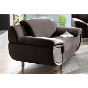 TRENDMANUFAKTUR Fauteuil Rondo, breedte 121 cm, brede armleuningen, chromen poten