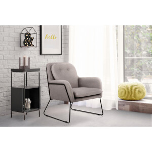 INOSIGN Fauteuil Flin cocktailstoel met knopen en kussen-look achter