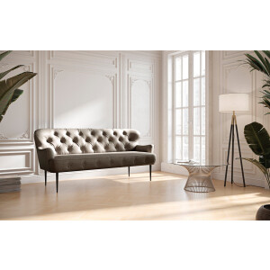 Places of Style 3-zitsbank Amber met capitonnage, in verschillende stofsoorten