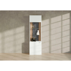set one by Musterring Vitrinekast Tacoma Type 01, hoogte 207, 4 cm, met getinte glasdeur