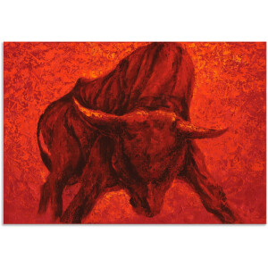 Artland Artprint Catalaanse Stier als artprint van aluminium, artprint voor buiten, artprint op linnen, poster, muursticker