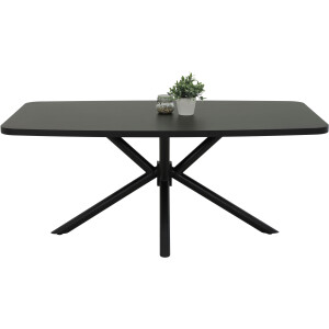 HELA Eettafel Jana ABS-kant, melamine, bootvormig, verdubbeld, breedte 180 cm (1 stuk)