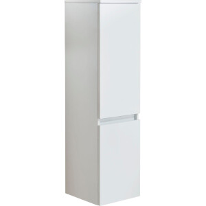Saphir Halfhoge kast Quickset badkast in wit glans met 2 deuren, 3 glazen legplanken inclusief deurdemper, 35 cm breed, 124,5 cm hoog, grepless, wandbevestiging