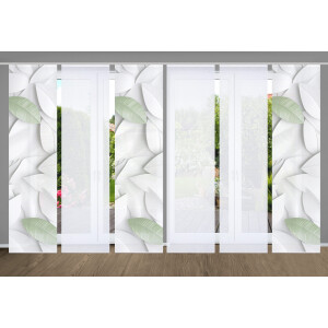 HOME in green Paneelgordijn Lison SET DIGITALE PRINT, BAMBOELOOK GERECYCLED (6 stuks)