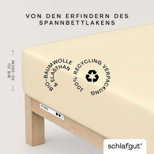 Schlafgut Hoeslaken PURE biologische katoen met elastaan, rekbaar en ondoorzichtig, strak, bedlakens (1 stuk)