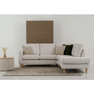 andas Hoekbank Tvinno in scandinavische stijl, l-vorm, met massief houten poten, breedte 230 cm