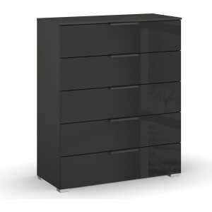 rauch Ladekast Skat Meridian kast sideboard waskast met 5 laden met glazen front in elegant design