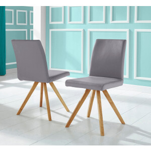 Home affaire Kuipstoel Rio Bekleding van imitatieleer of structuurstof en het frame is geolied eiken (2 stuks)