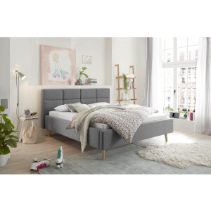 set one by Musterring Gestoffeerd bed Cary naar keuze met matras en lattenbodem, poten in natuurlijk eiken