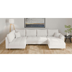 Home affaire Zithoek CHARRE U-vorm met ottomane, afmetingen B/D/H: 310/161/81 cm fijne stiksels, losse rug- en sierkussens, ook in cord en bouclé