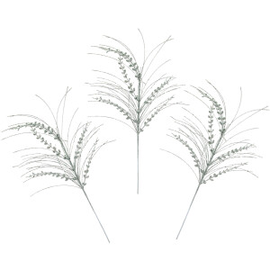 I.GE.A. Winterse kunstplant Kunsttak, kunstmatige kersttak met bladeren met glitter en decoratieve stenen, 3-delige set, kerstdecoratie (set, 3 stuks)