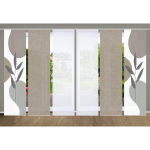 HOME in green Paneelgordijn FRONDA SET DIGITALE PRINT, BAMBOELOOK GERECYCLED (6 stuks)