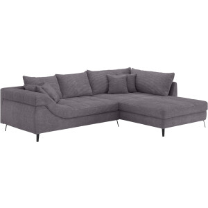 Mr. Couch Hoekbank Portofino L-vorm 4 bekledingskwaliteiten, 13,5 cm hoge metalen profielvoeten in mat zwart